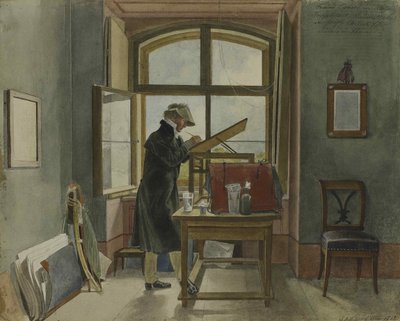 Johann Christoph Erhard i sit atelier, 1818. af Johann Adam Klein