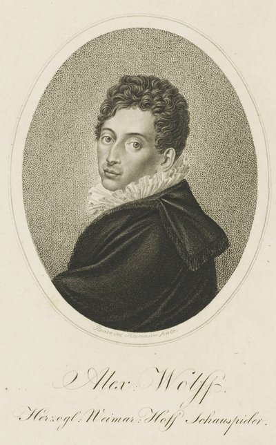 Portræt af Pius Alexander Wolff 1782-1828, ca 1820. af Johann Adolf Rossmaesler