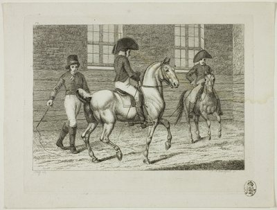 Rideskole og heste af Johann Adolph Darnstedt