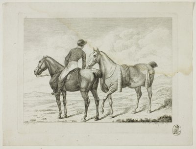 Rideskole og heste af Johann Adolph Darnstedt