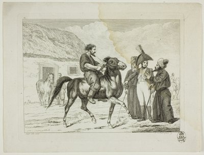Rideskole og heste af Johann Adolph Darnstedt