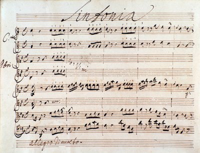 Første side af nodemusik af Adriano i Siria af J A Hasse (1752) af Johann Adolph Hasse
