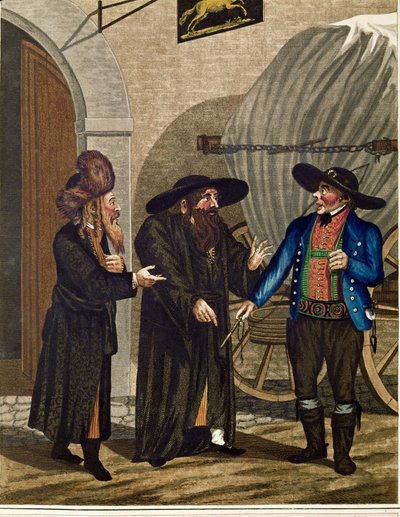 Polske jøder og kusk, fra en serie wienertyper ... af Johann Adolph Opitz