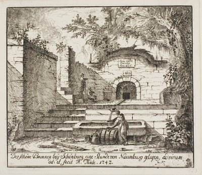 Den smukke springvand nær Schönburg af Johann Alexander Thiele