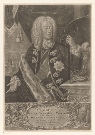 Portræt af George II, konge af Storbritannien af Johann Andreas Pfeffel (der Jüngere) (possibly)
