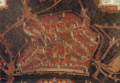 Udsigt over byen Wangen (Allgäu); Wangen rådhus af Johann Andreas Rauch