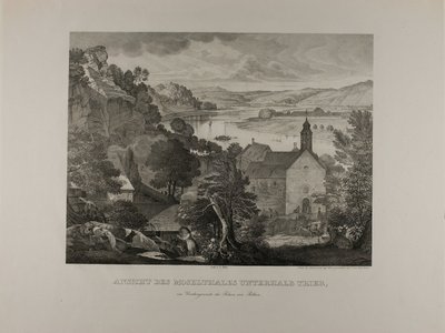 Udsigt over Moseldalen under Trier med Pallien-klipperne i forgrunden af Johann Anton Alban Ramboux