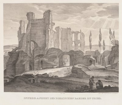Indvendig udsigt over de romerske bade i Trier af Johann Anton Ramboux
