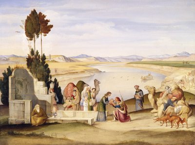 Rebekka og Eliezer ved brønden af Johann Anton Ramboux