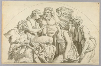 Psyche beder Proserpine om at lægge lidt af sin skønhed i en urne til Venus af Johann August Nahl the Younger
