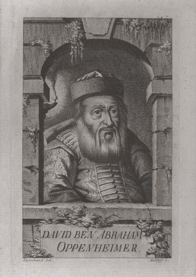 Portræt af David Oppenheim 1664-1736, overrabbiner i Prag, 1773 af Johann Balzer