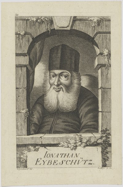 Portræt af Jonathan ben Nathan Eybeschütz 1690-1764, 1772. af Johann Balzer
