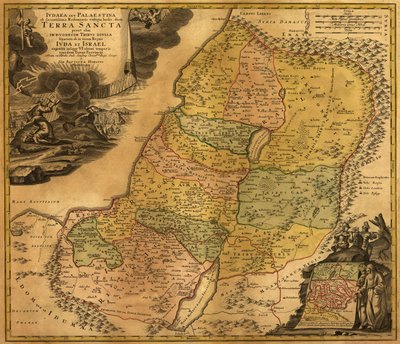 Ivdaea sev Palaestina ob sacratissima Redemtoris vestigia hodie dicta Terra Sancta. LOC 99466737 af Johann Baptist Homann