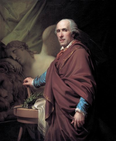Portræt af billedhuggeren Antonio Canova 1757-1822, 1806. af Johann Baptist Lampi the Younger