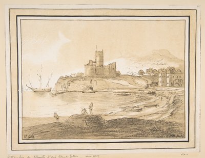 Landskab efter Claude, ca. 1811. af Johann Baptist Stuntz