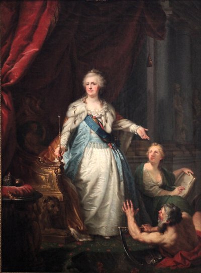 Allegorisk portræt af Katarina II af Johann Baptist von Lampi the Elder