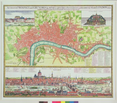 Luftkort over London og udsigt over Themsen fra South Bank, med St. Paul
