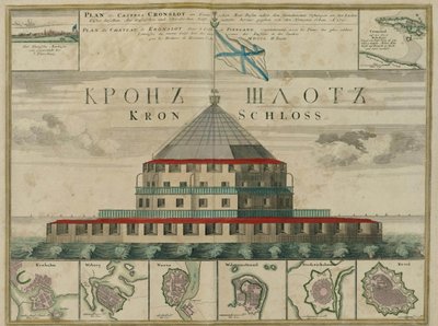Plan over Kronstadt-fæstningen, 1750 af Johann Baptista Homann