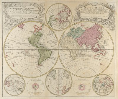 Planiglobii Terrestris Mappa Universalis..., 1746 af Johann Baptista Homann