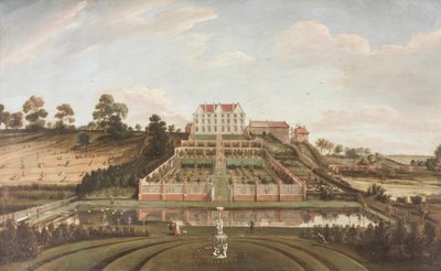 Hollandsk palæ med have, 1730 af Johann Baptiste Bouttats