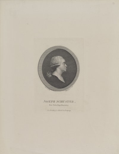 Portræt af komponisten Joseph Schuster 1748-1812, 1811. af Johann Christian Benjamin Gottschick