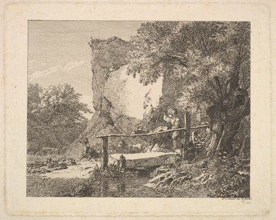 En dreng med tre geder, 1815. af Johann Christian Erhard