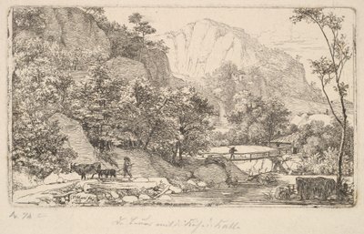 Peasant with Cow and Calf, in the Unterberg near the Berchtesgaden, 1818. dani af Johann Christian Erhard