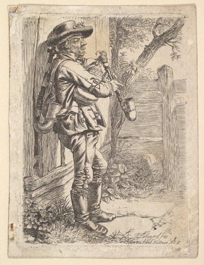 Sækkepiberen, 1817. af Johann Christian Erhard