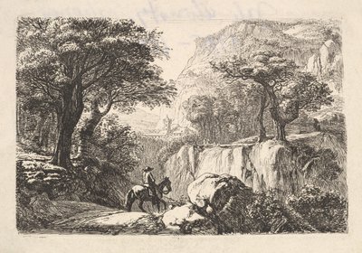 The Horseback Rider in the Gorge, 1800-tallet. af Johann Christian Erhard