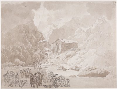 Passage af soldater på St. Bernard af Johann Christian Ernst Müller
