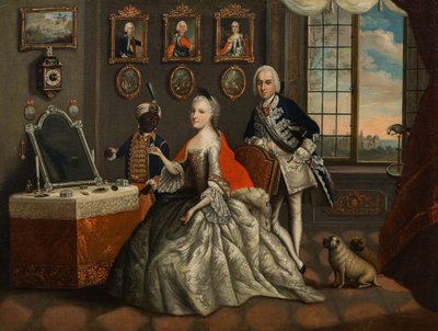 Johann Christian Fiedler - Georg Wilhelm af Hessen-Darmstadt og hans søster Caroline Louise af Johann Christian Fiedler