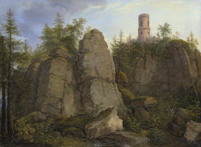 Klingstein, porfyrbjergart nær Aussig af Johann Christian Klengel