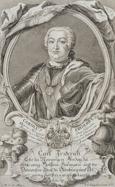 Portræt af hertug Karl Frederik af Holsten-Gottorp 1700-1739, midten af 1700-tallet. af Johann Christian Leopold