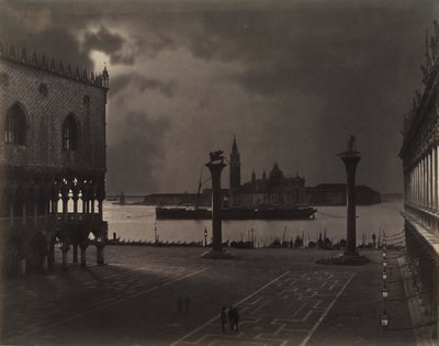 Venedig: Markus med udsigt til San Giorgio Maggiore i måneskin af Johann Christian Neuber