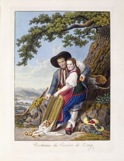Costumes from the Canton of Zug, 1819 dani af Johann Christian Reinhardt