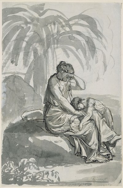 Hagar og Ismael i ørkenen af Johann Christian Reinhart