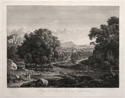 Heroic Landscape: Cattle Crossing the River, 1795. af Johann Christian Reinhart