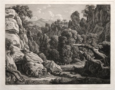 Heroic Landscape: Landscape with the Temptation of Christ, 1799. af Johann Christian Reinhart