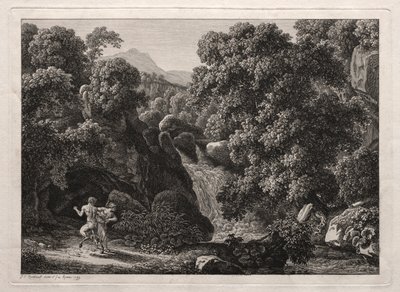 Heroisk landskab: Satyren og nymfen af Johann Christian Reinhart