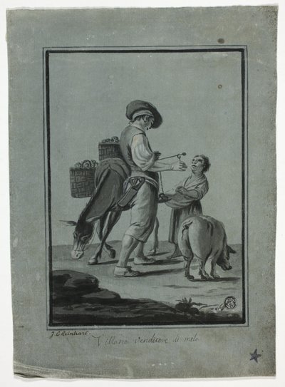 Bonde og æblesælger af Johann Christian Reinhart