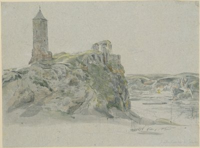 Ruinerne af Giebichenstein Slot nær Halle an der Saale af Johann Christian Reinhart
