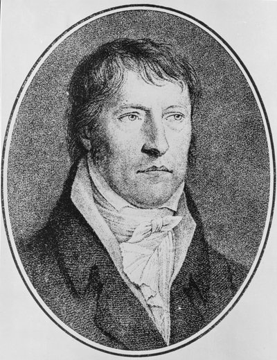 Portræt af Georg Wilhelm Friedrich Hegel (1770-1831), tysk filosof, indgraveret ca. 1825 af F.W. Bollinger (1777-1825) af Johann Christian Xeller