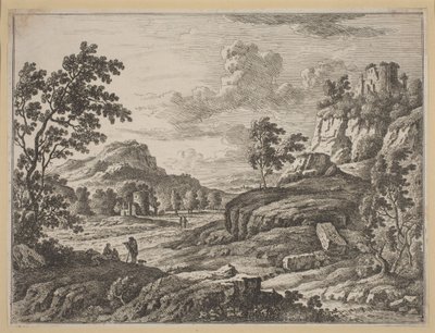 Landskab med to ødelagte tårne. af Johann Christoph Dietzsch
