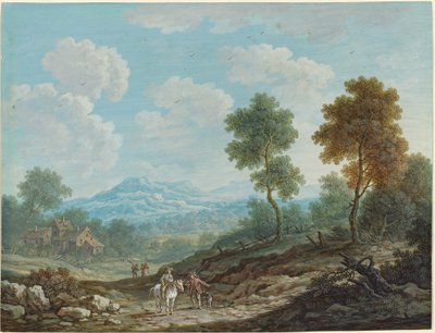 Rejsende i en bred dal af Johann Christoph Dietzsch