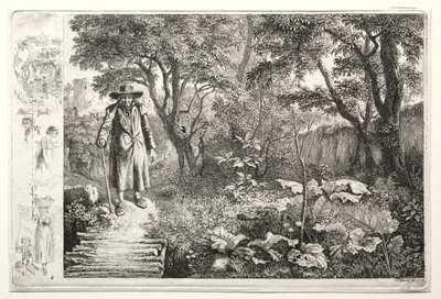 Den gamle mand før bjælkebroen, 1819. af Johann Christoph Erhard
