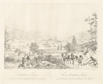 Radstadt ved Tauern af Johann Christoph Erhard and Johann Adam Klein after Carl Ludwig Friedrich Viehbeck