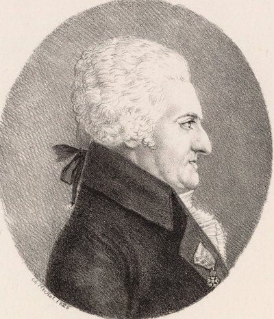 Portræt af komponisten Pierre-Alexandre Monsigny 1729-1817, 1826. af Johann Christoph Heckel