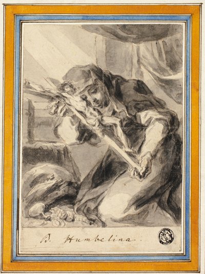 Beata Humbelina med krucifiks, c.1700 af Johann Christoph Lischka