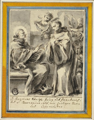 Kong Henrik af Frankrig og Sankt Bernard af Clairvaux af Johann Christoph Lischka