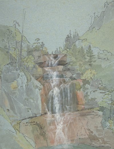 Landskab med et vandfald, 1816. af Johann Christoph Rist